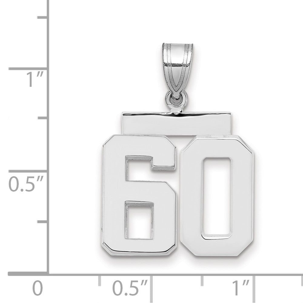 14k White Goldw Medium Polished Number 60 Charm