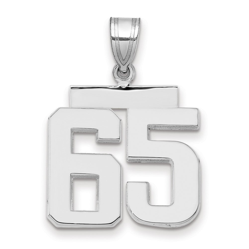 14k White Goldw Medium Polished Number 65 Charm