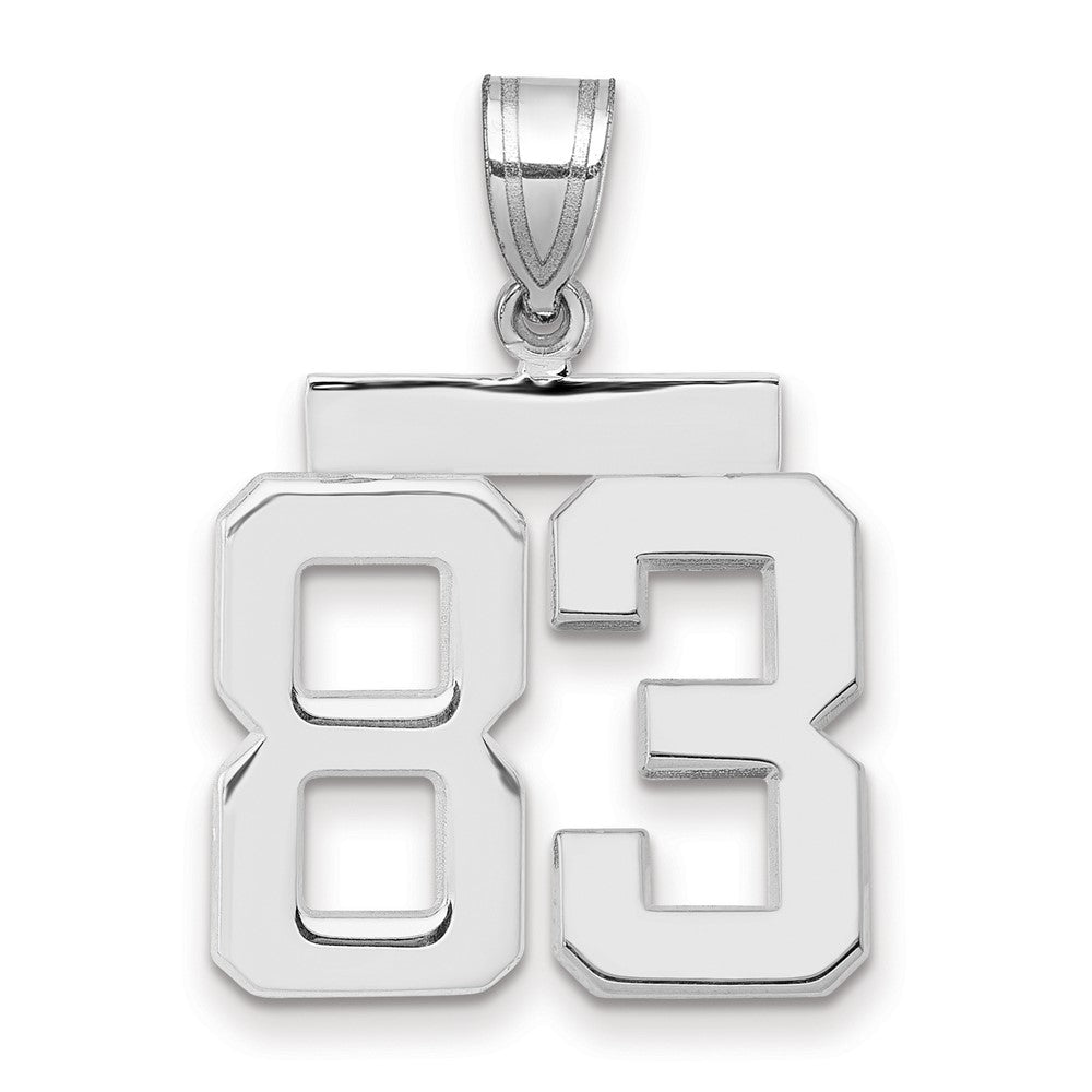 14k White Goldw Medium Polished Number 83 Charm