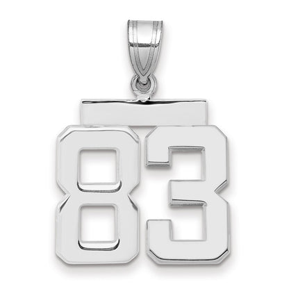 14k White Goldw Medium Polished Number 83 Charm