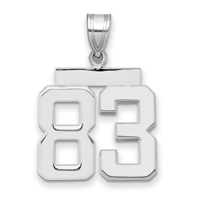 14k White Goldw Medium Polished Number 83 Charm