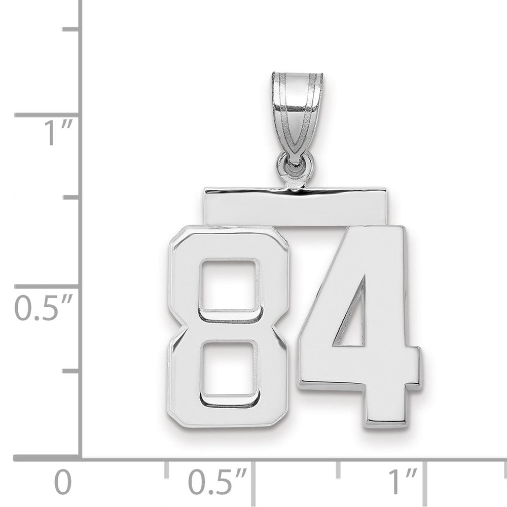 14k White Goldw Medium Polished Number 84 Charm
