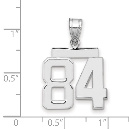 14k White Goldw Medium Polished Number 84 Charm