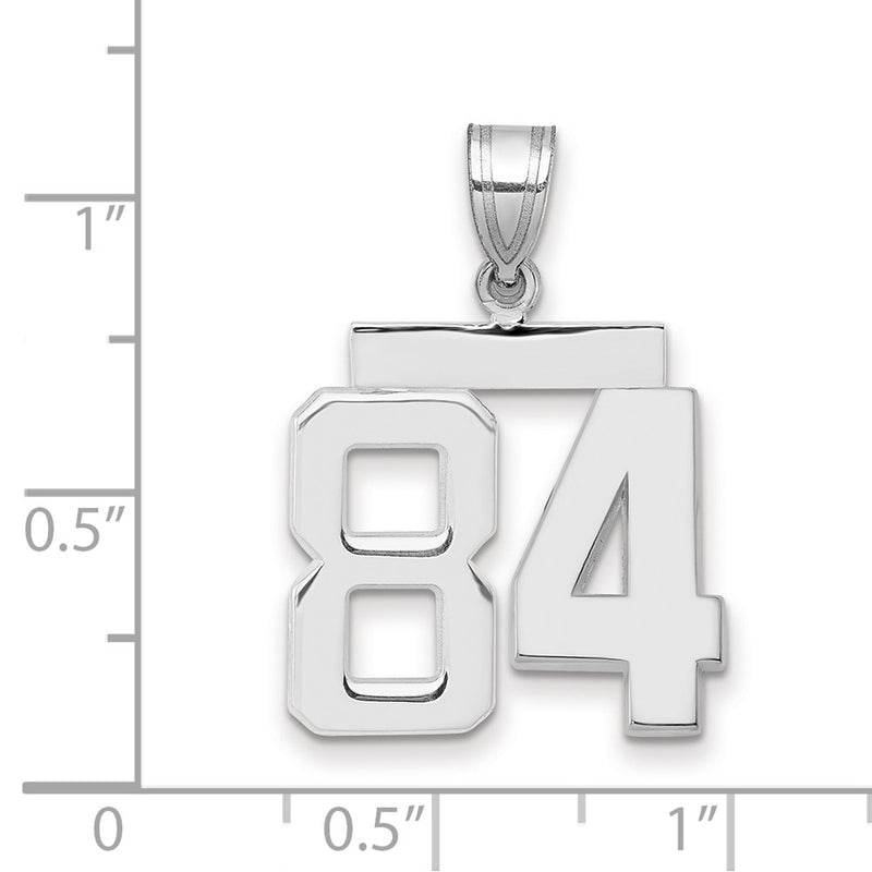 14k White Goldw Medium Polished Number 84 Charm