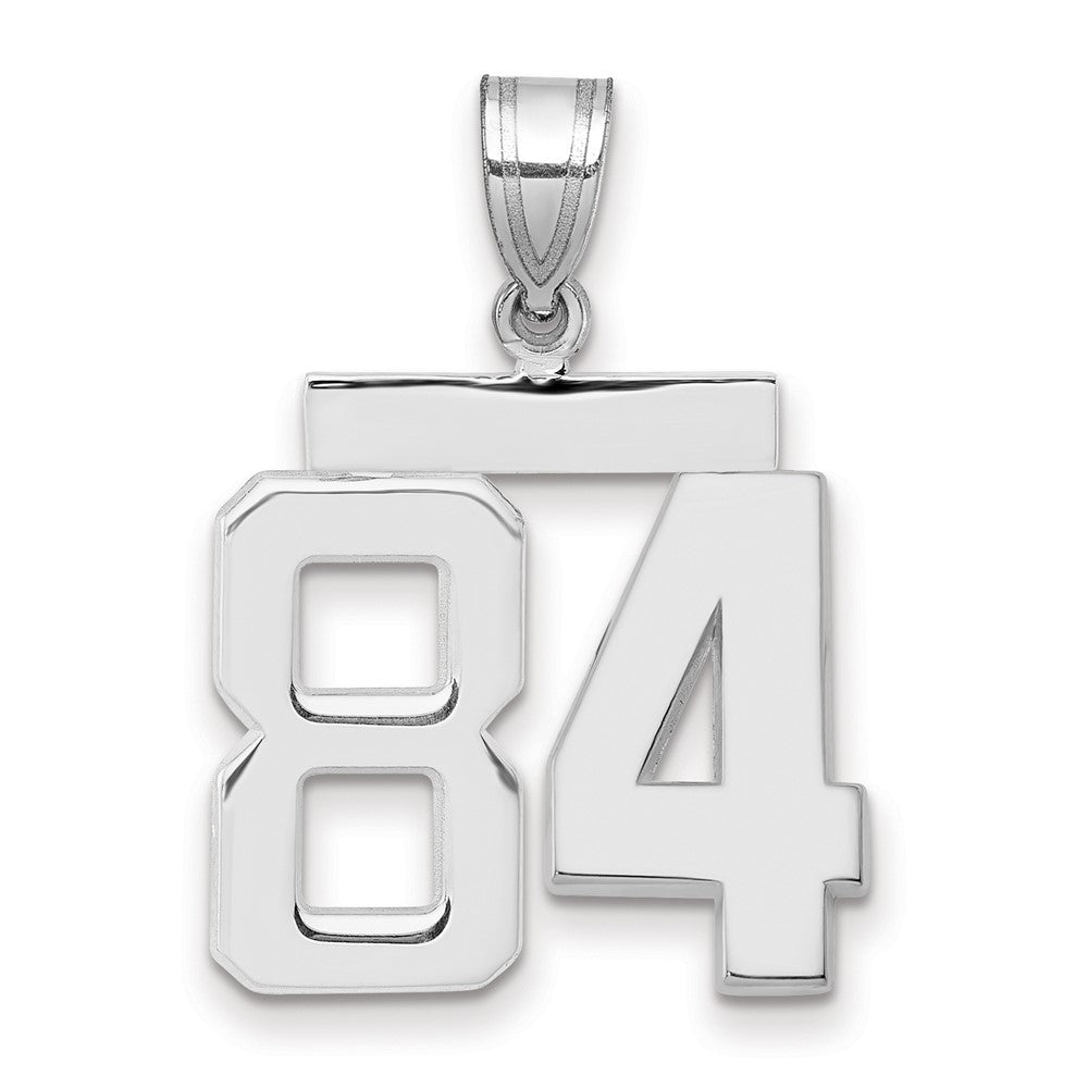 14k White Goldw Medium Polished Number 84 Charm