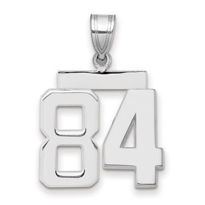 14k White Goldw Medium Polished Number 84 Charm