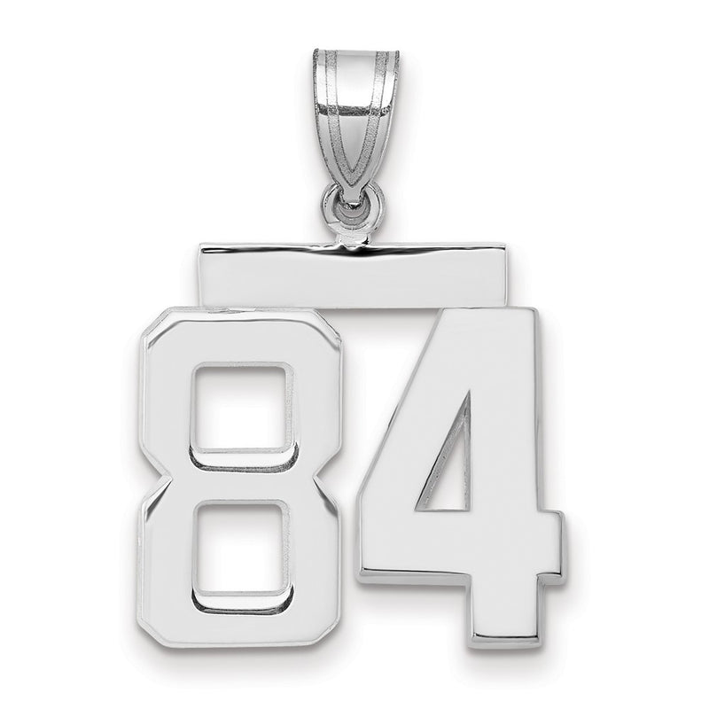 14k White Goldw Medium Polished Number 84 Charm