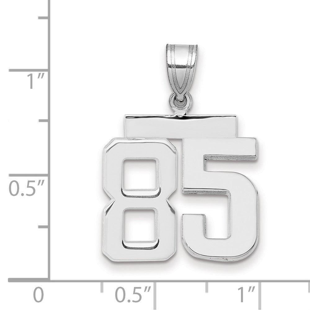 14k White Goldw Medium Polished Number 85 Charm