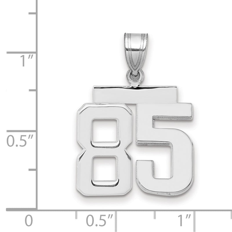 14k White Goldw Medium Polished Number 85 Charm