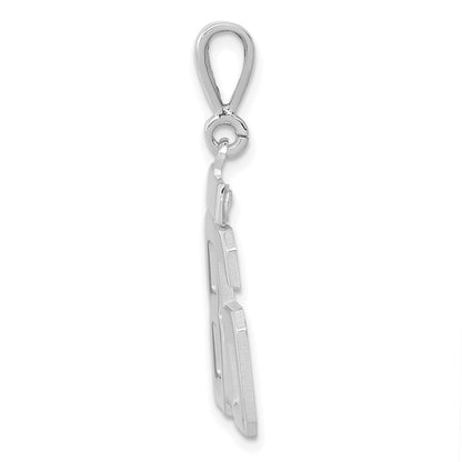 14k White Goldw Medium Polished Number 86 Charm