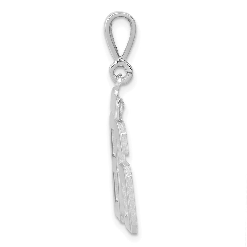 14k White Goldw Medium Polished Number 86 Charm