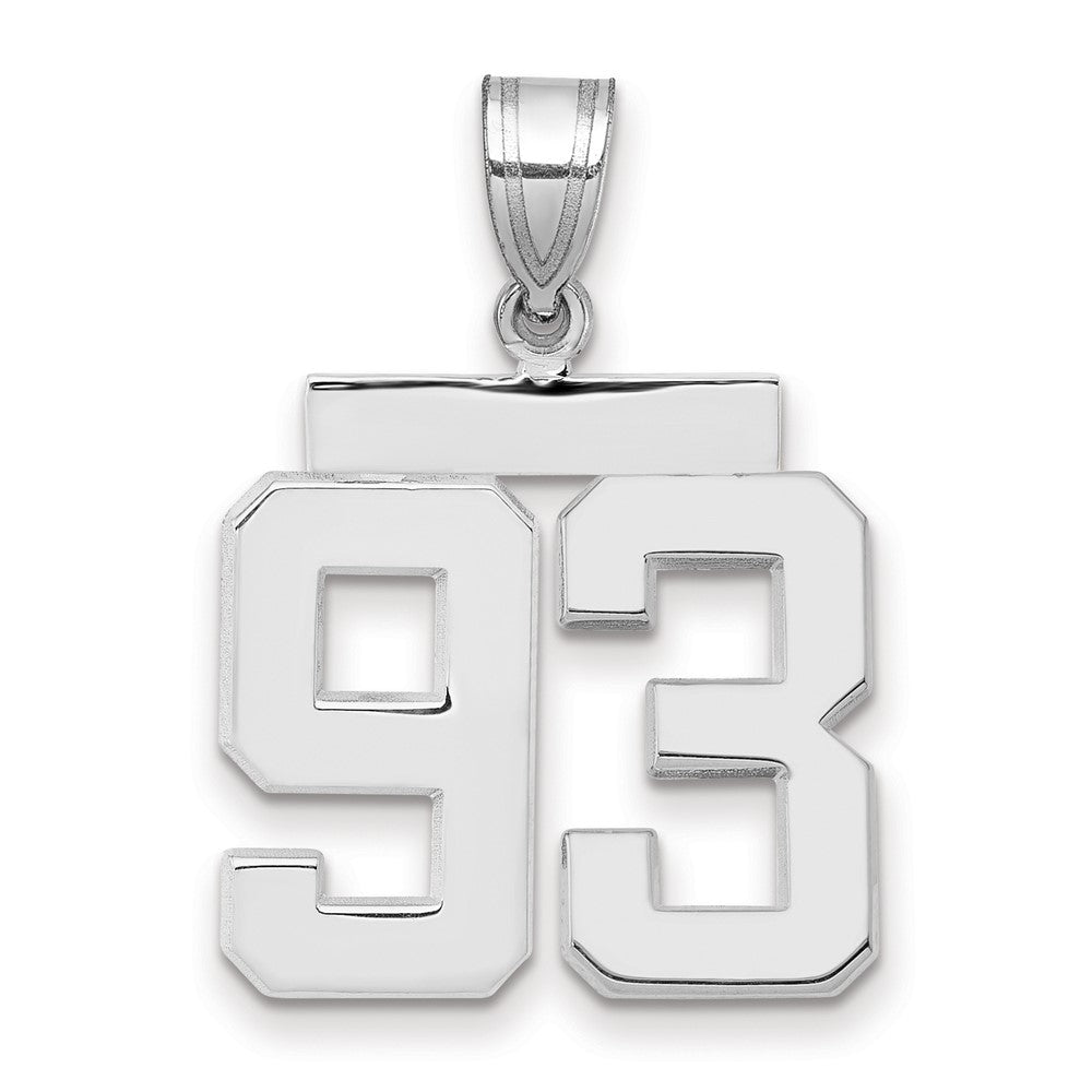 14k White Goldw Medium Polished Number 93 Charm
