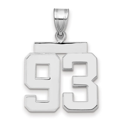 14k White Goldw Medium Polished Number 93 Charm