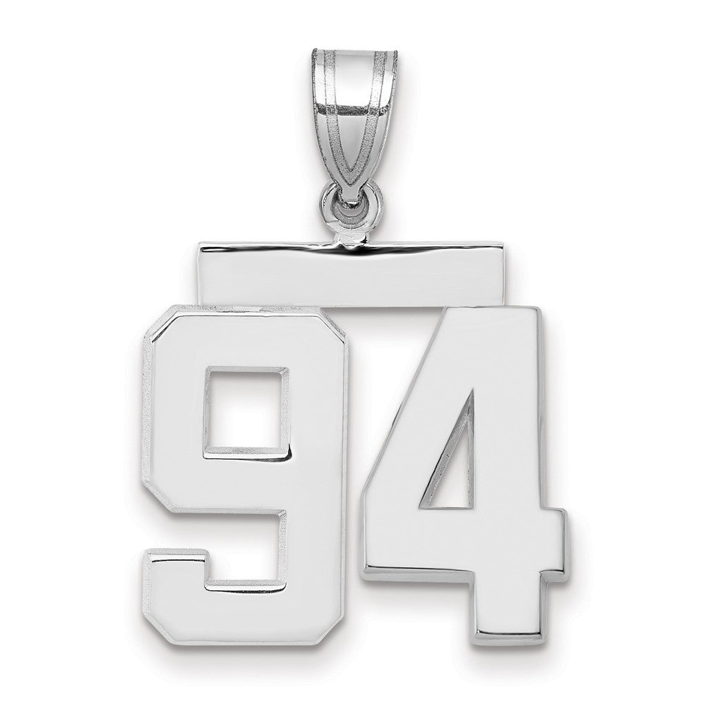 14k White Goldw Medium Polished Number 94 Charm