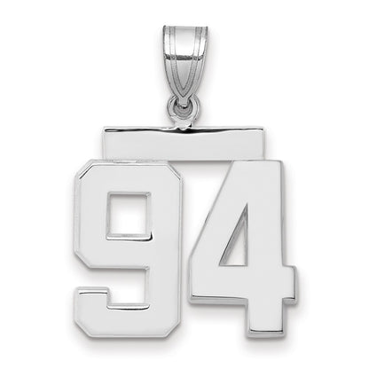 14k White Goldw Medium Polished Number 94 Charm