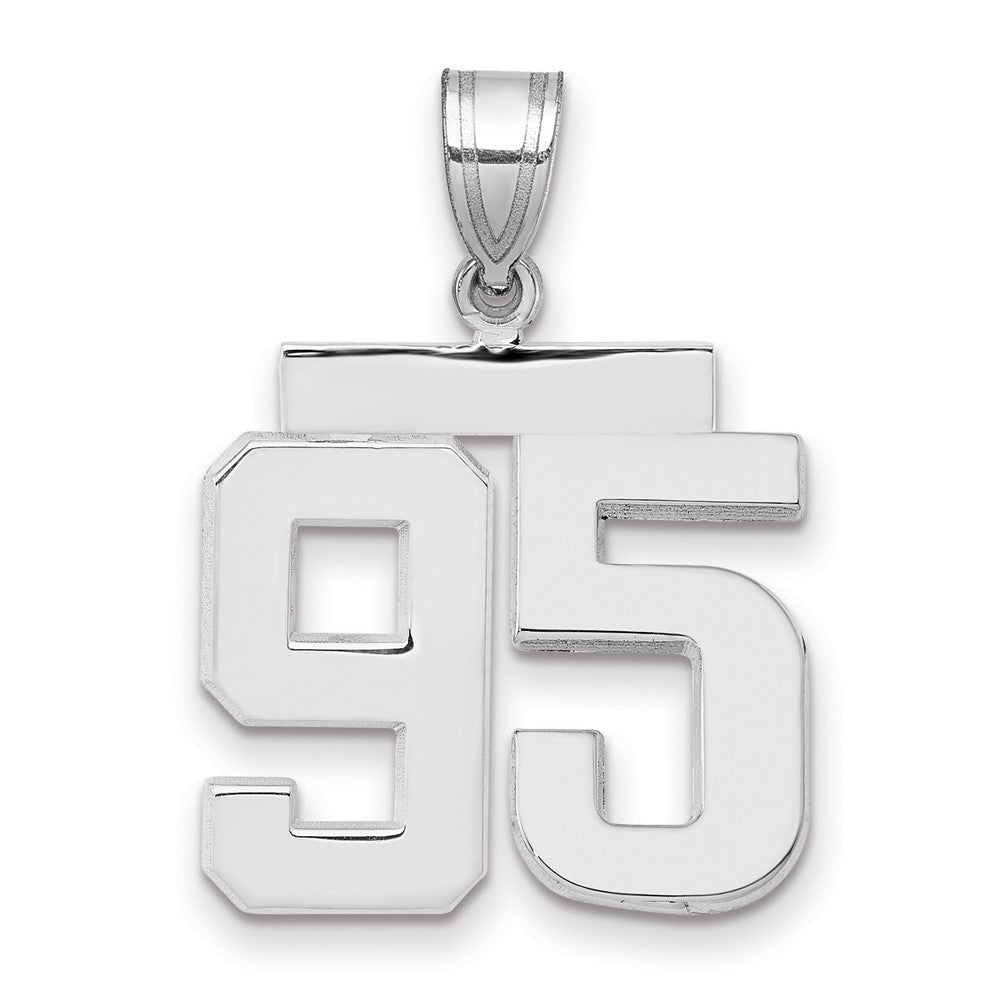 14k White Goldw Medium Polished Number 95 Charm