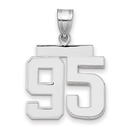 14k White Goldw Medium Polished Number 95 Charm