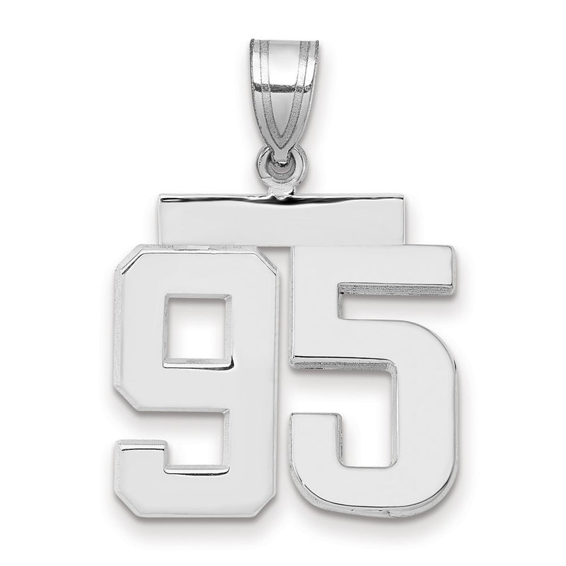 14k White Goldw Medium Polished Number 95 Charm