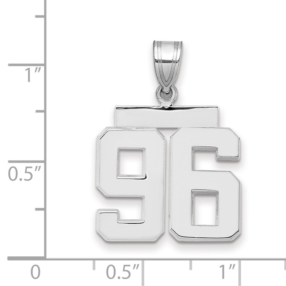 14k White Goldw Medium Polished Number 96 Charm