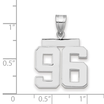 14k White Goldw Medium Polished Number 96 Charm