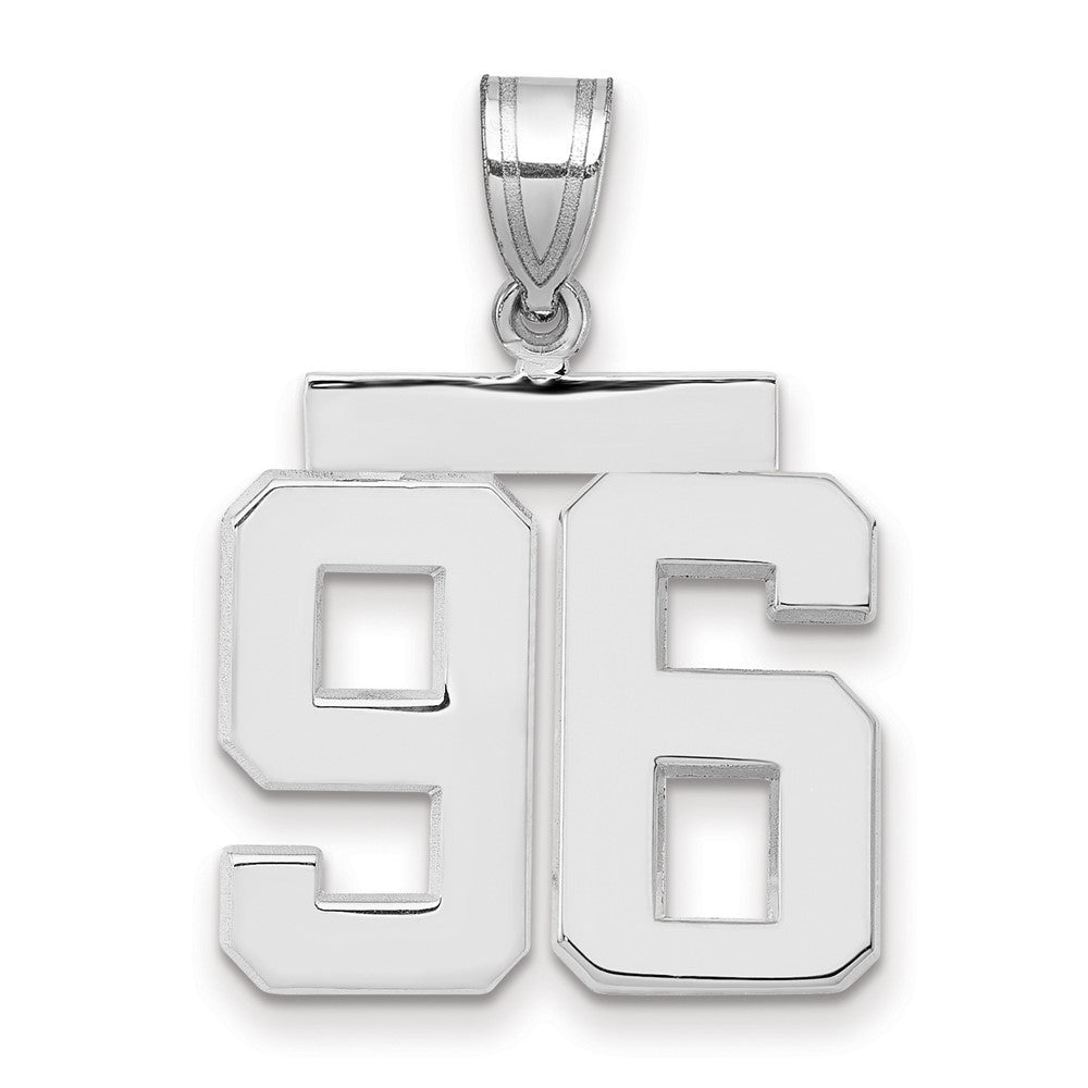 14k White Goldw Medium Polished Number 96 Charm