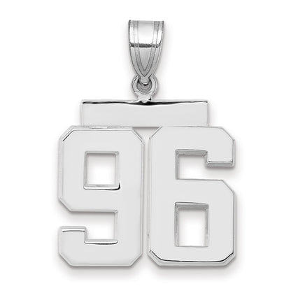 14k White Goldw Medium Polished Number 96 Charm