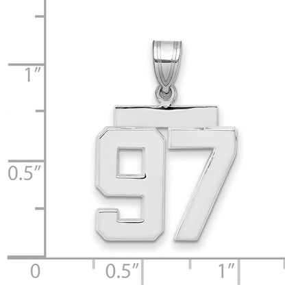 14k White Goldw Medium Polished Number 97 Charm