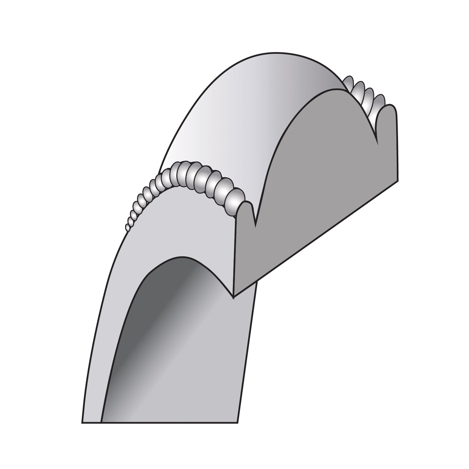 10K White Gold 10Kw 3.5mm Milgrain Half Round Band Size 10