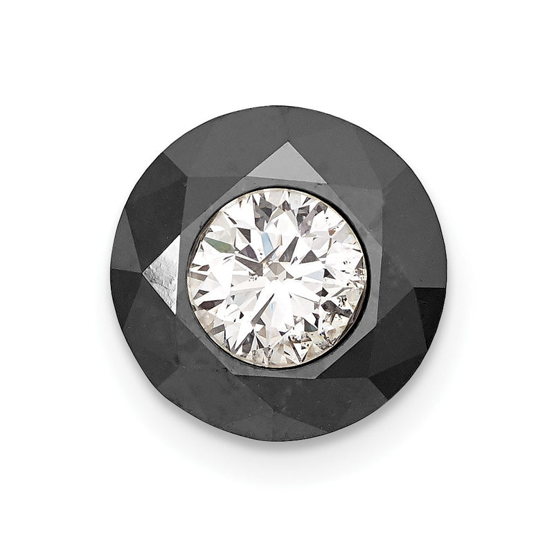 14K White Gold Night Black & 4.25Ct. Aa Diamond Single Stud Earring