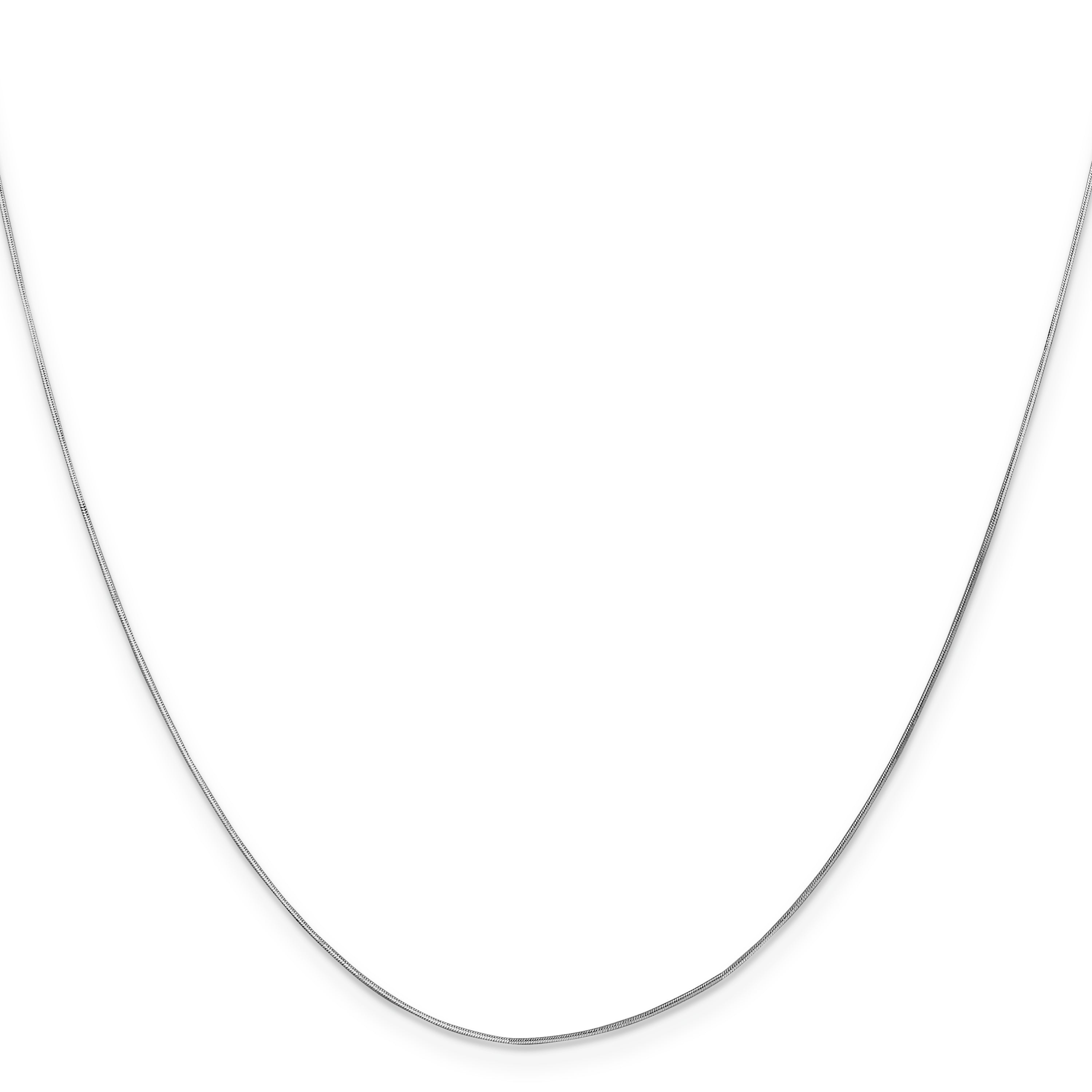 14K White Gold 24 Inch .5mm Octagonal Snake With Lobster Clasp Chain Necklace