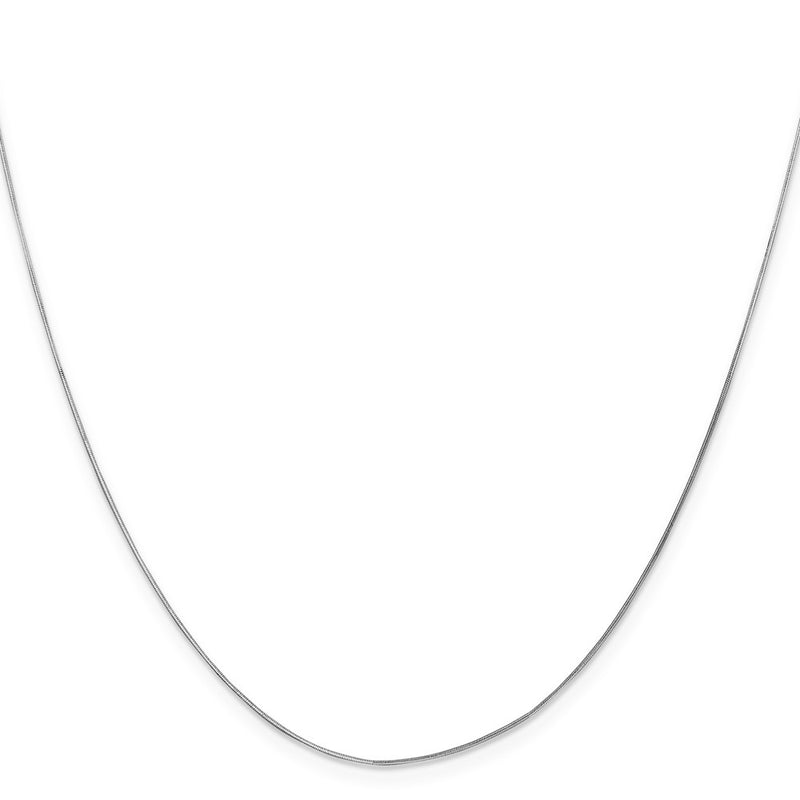 14K White Gold 18 Inch .5mm Octagonal Snake With Lobster Clasp Chain Necklace