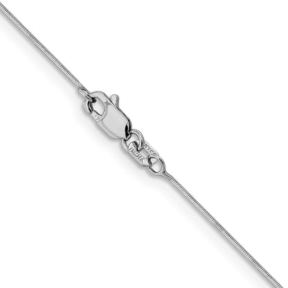 14K White Gold 18 Inch .5mm Octagonal Snake With Lobster Clasp Chain Necklace