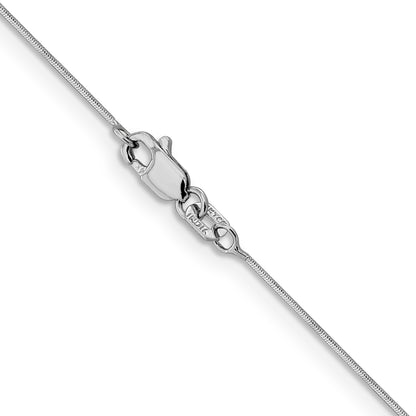 14K White Gold 16 Inch .5mm Octagonal Snake With Lobster Clasp Chain Necklace