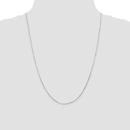 14K White Gold 24 Inch .5mm Octagonal Snake With Lobster Clasp Chain Necklace