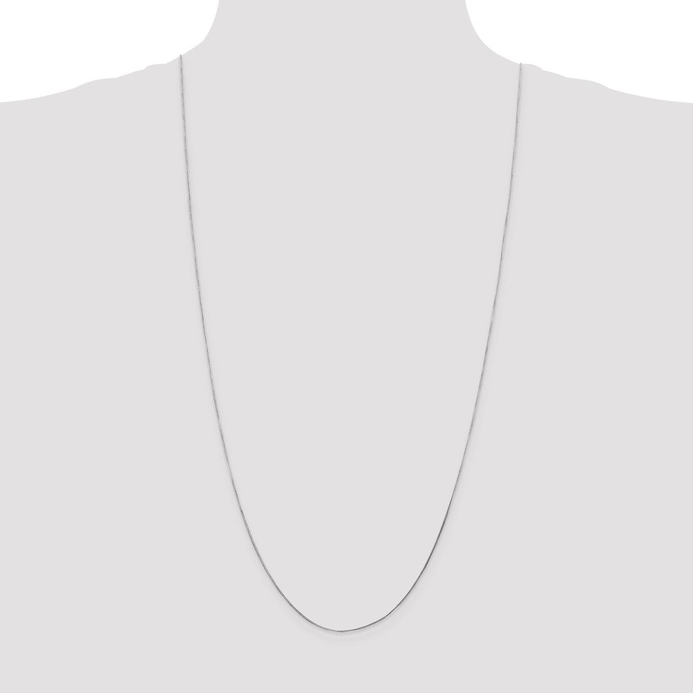 14K White Gold 30 Inch .5mm Octagonal Snake With Lobster Clasp Chain Necklace