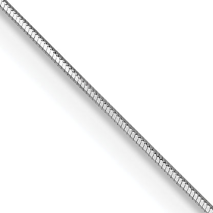 14K White Gold 24 Inch .5mm Octagonal Snake With Lobster Clasp Chain Necklace