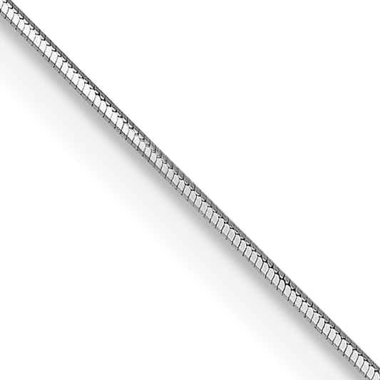 14K White Gold 20 Inch .5mm Octagonal Snake With Lobster Clasp Chain