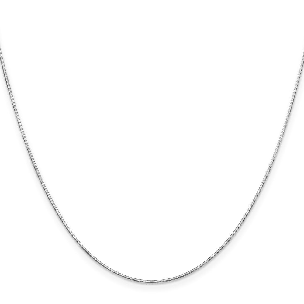 14K White Gold .6mm Octagonal Snake With Lobster Clasp Chain Necklace