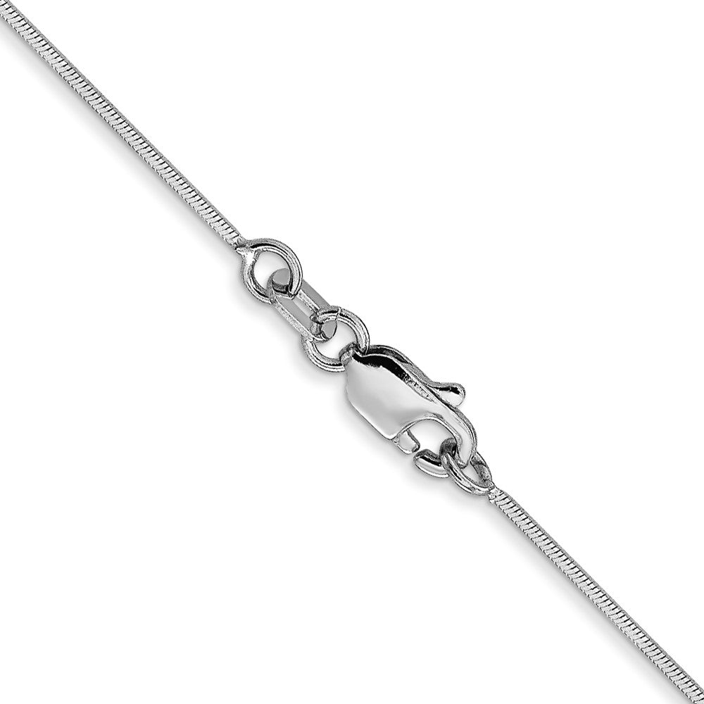 14K White Gold .6mm Octagonal Snake With Lobster Clasp Chain Necklace