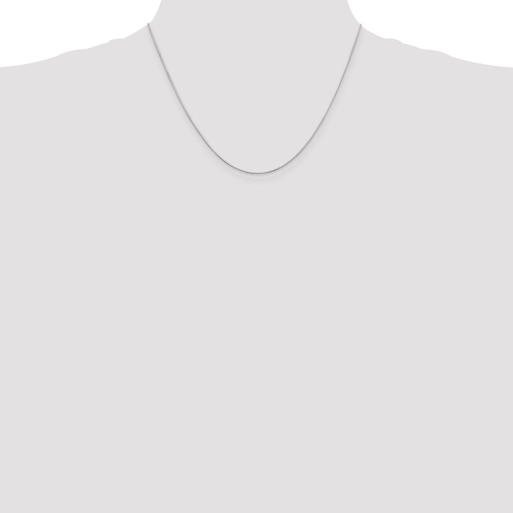 14K White Gold .6mm Octagonal Snake With Lobster Clasp Chain Necklace