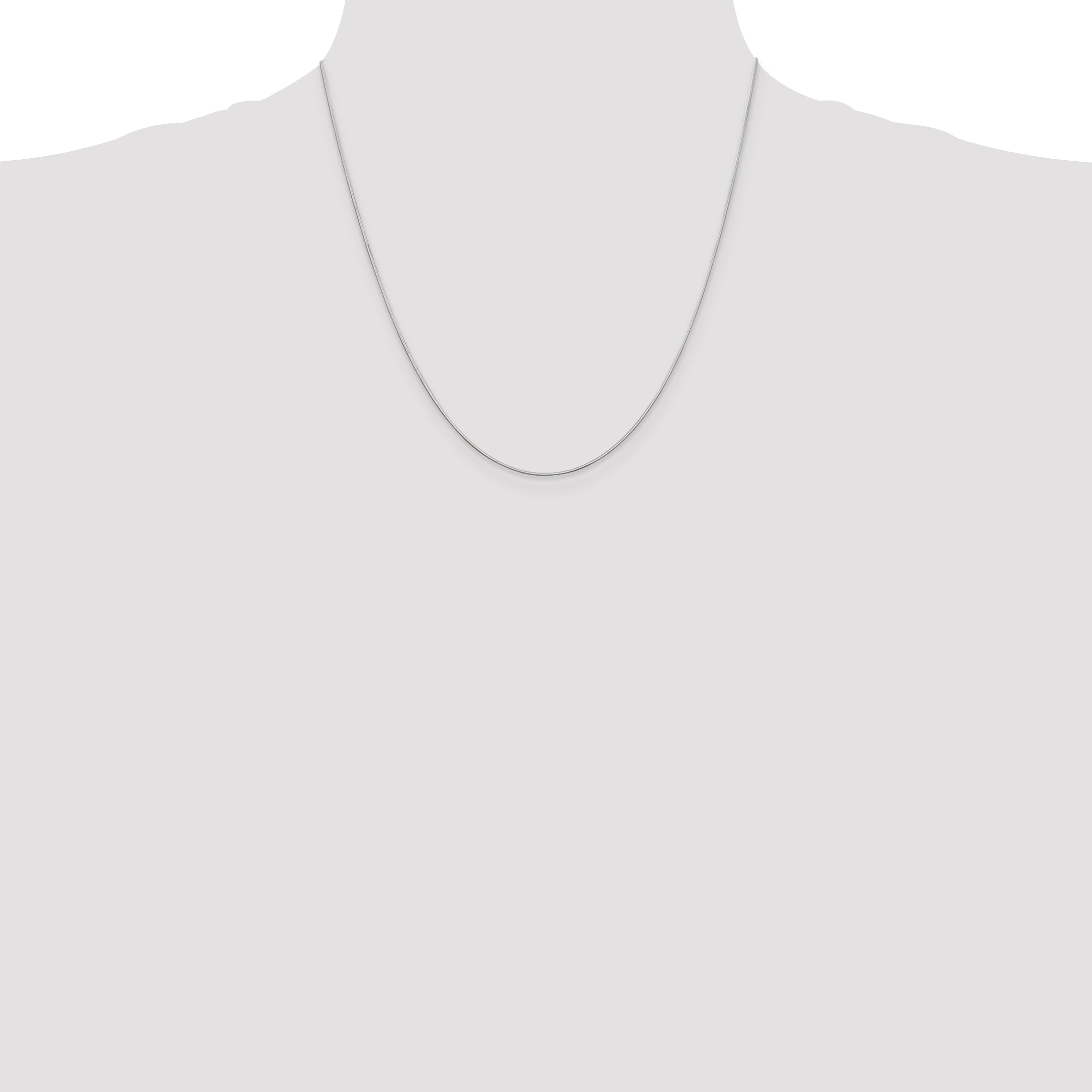 14K White Gold 20 Inch .6mm Octagonal Snake With Lobster Clasp Chain