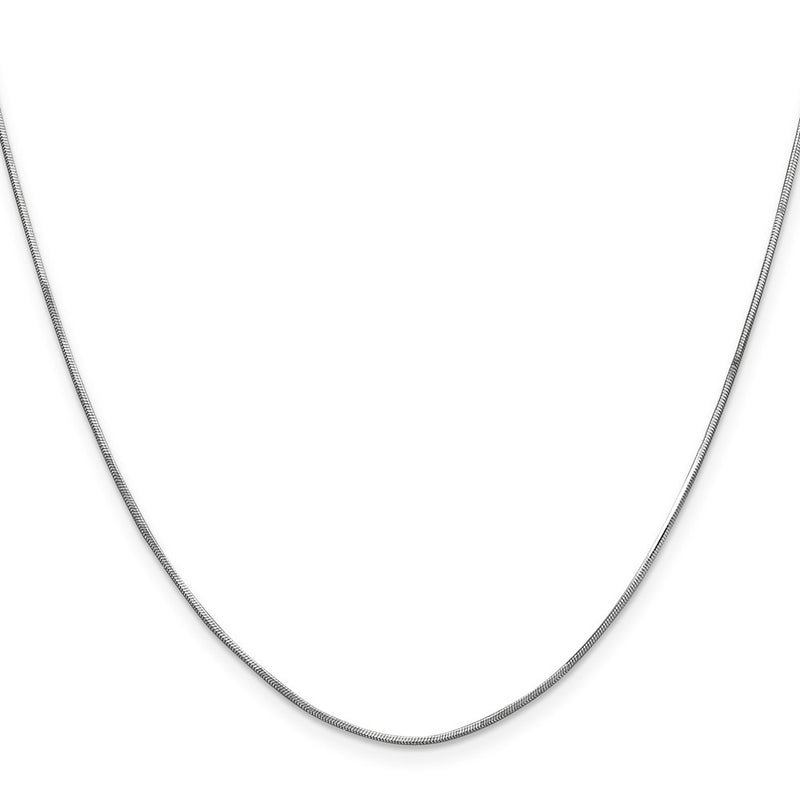 14K White Gold 16 Inch 1mm Octagonal Snake With Lobster Clasp Chain Necklace