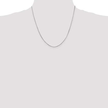 14K White Gold 20 Inch 1mm Octagonal Snake With Lobster Clasp Chain