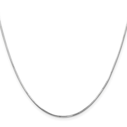 14K White Gold 16 Inch .9mm Octagonal Snake With Lobster Clasp Chain Necklace