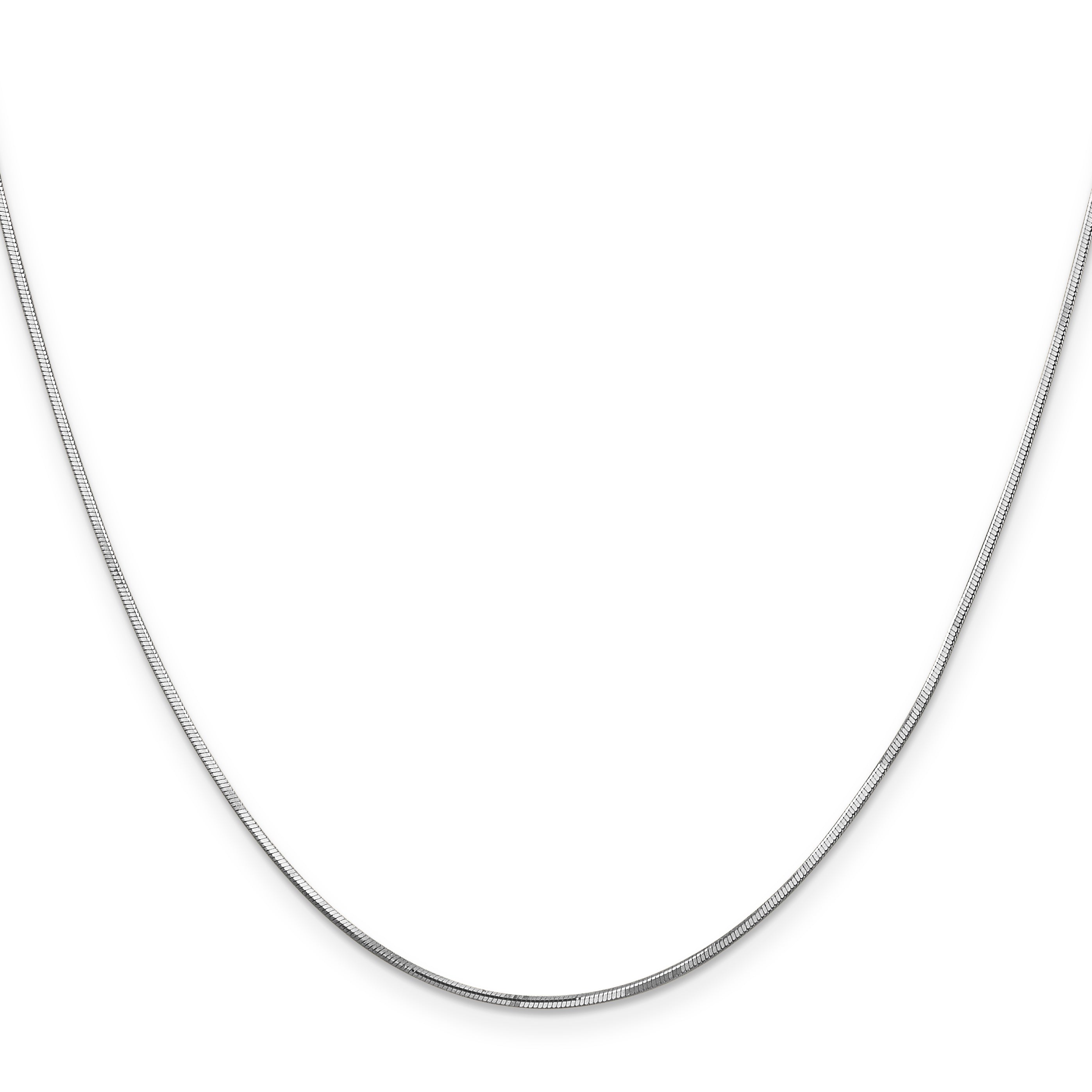 14K White Gold 20 Inch .9mm Octagonal Snake With Lobster Clasp Chain
