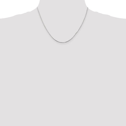 14K White Gold 18 Inch .9mm Octagonal Snake With Lobster Clasp Chain Necklace