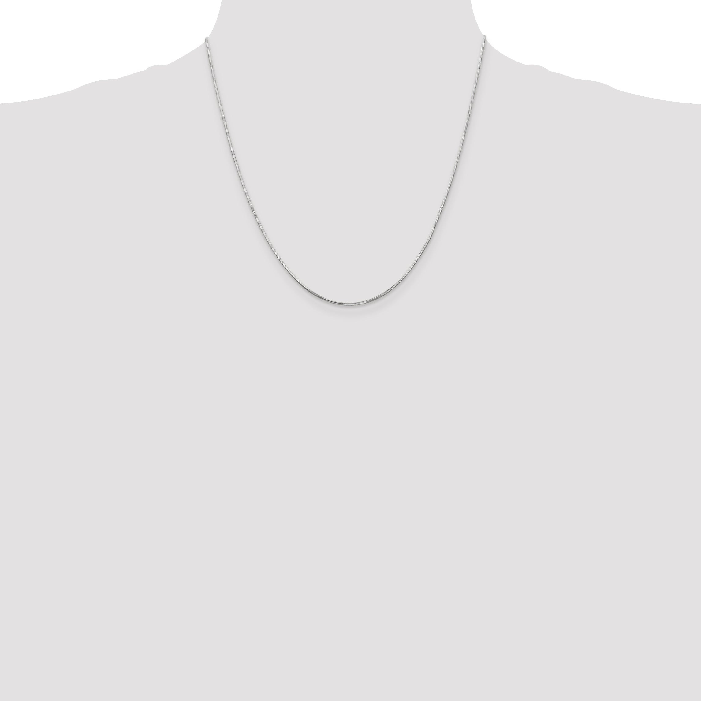 14K White Gold 20 Inch .9mm Octagonal Snake With Lobster Clasp Chain