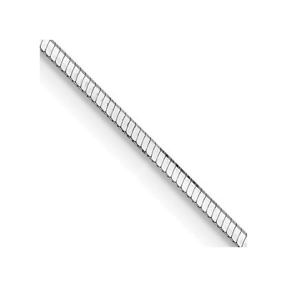 14K White Gold 20 Inch 1mm Octagonal Snake With Lobster Clasp Chain Necklace