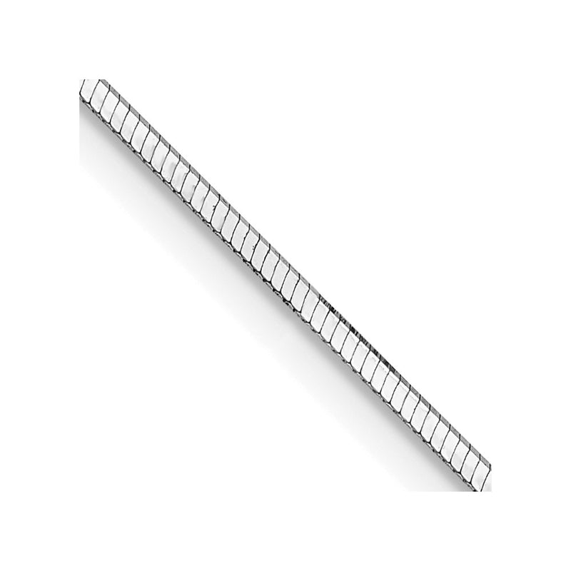 14K White Gold 20 Inch 1mm Octagonal Snake With Lobster Clasp Chain Necklace