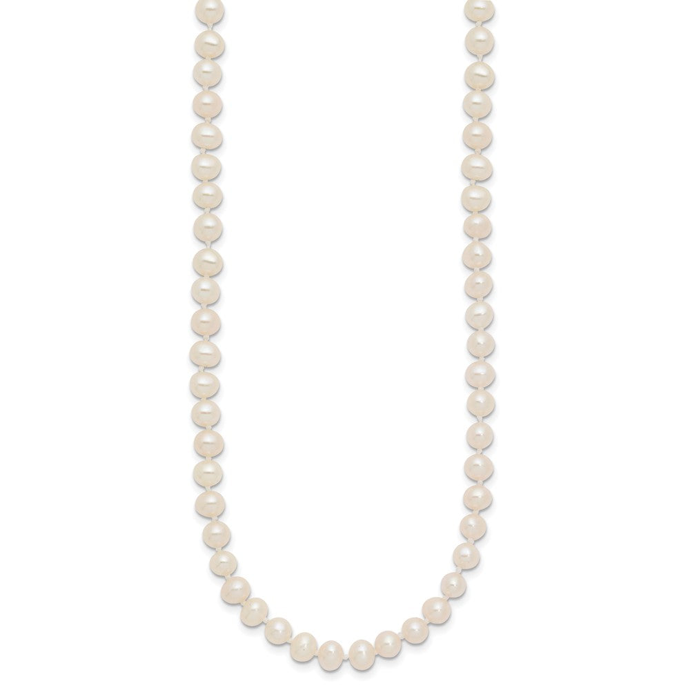 14K Yellow Gold 4 5mm White Near Round Freshwater Cultured Pearl 18 Inch Necklace